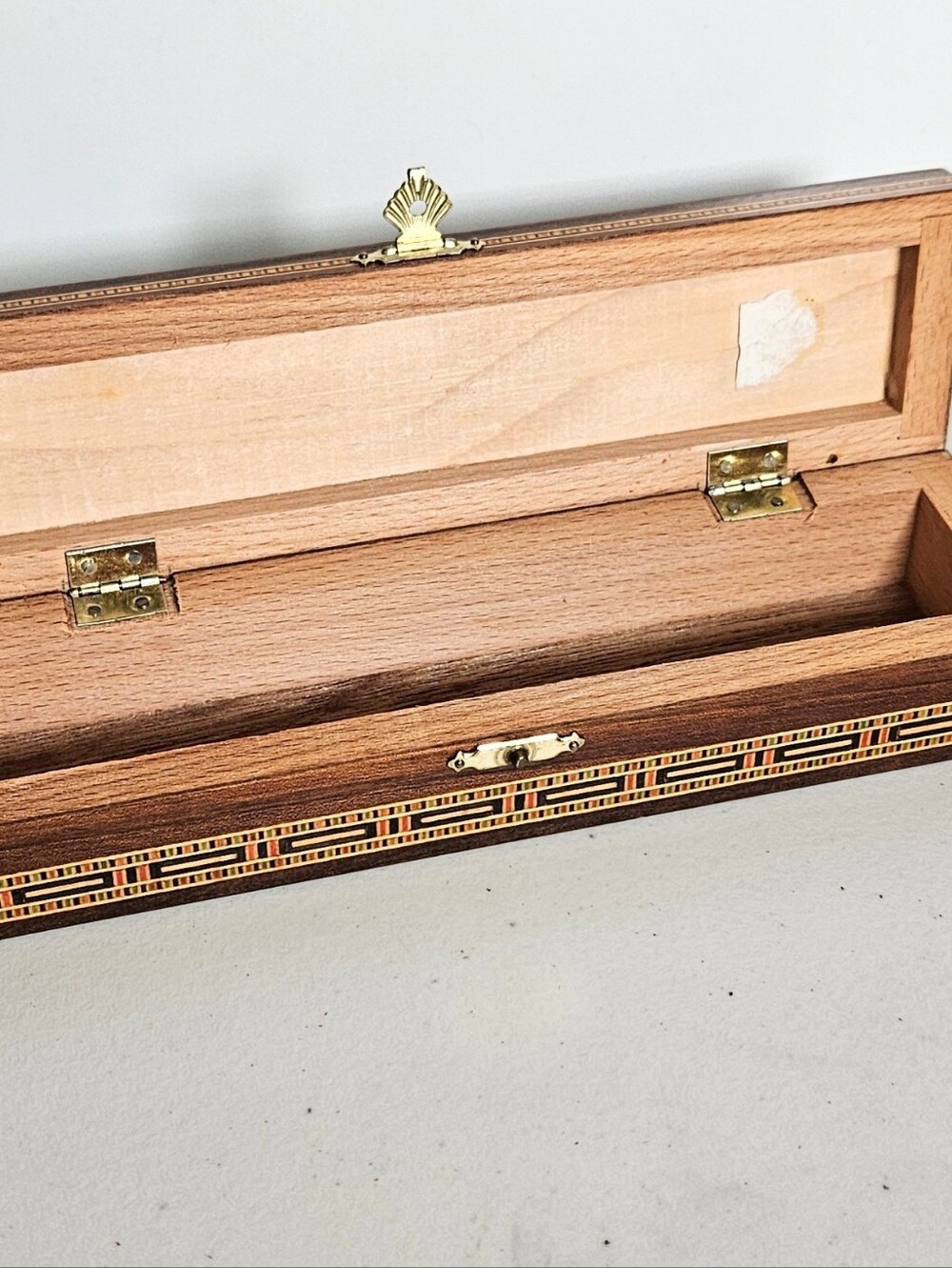 Vintage Handmade Marquetry Micro Wood Inlay Frankincense Trinket Decor Box - Picture 3 of 8